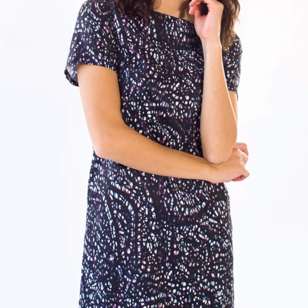 Stained-glass pattern Pink Martini dress